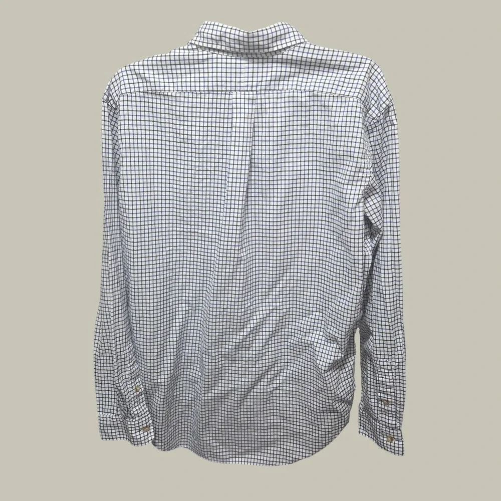 Polo Ralph Lauren Mens Classic Fit Tattersall Check Button Down Shirt Blue L